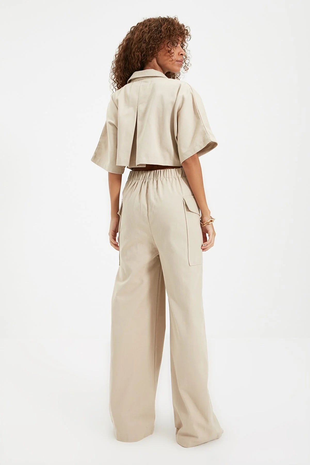 Mink Belted Buttoned Jumpsuit