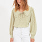 Green Collar Detailed Blouse