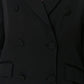 Black Button Detailed Blazer Jacket