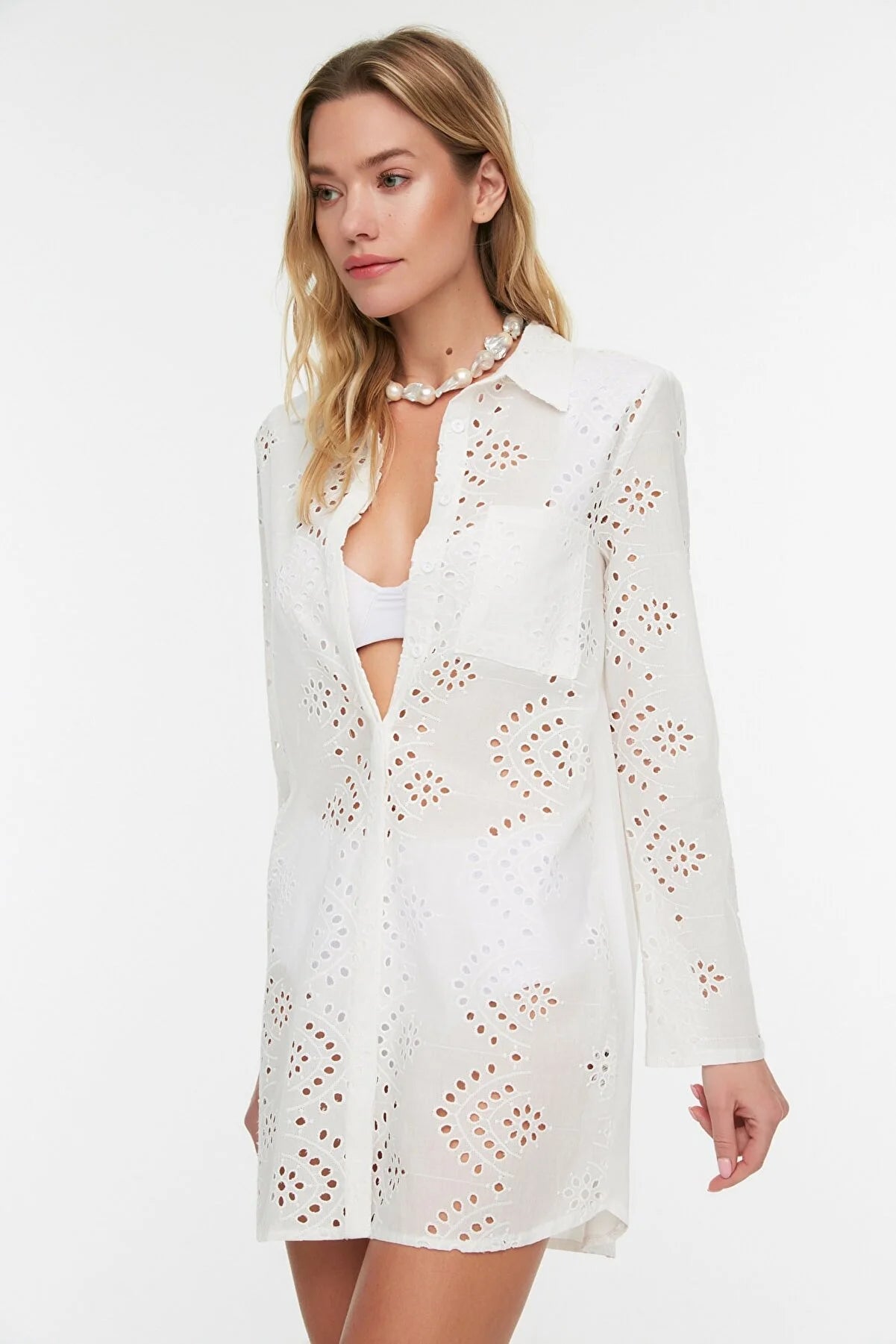 White Embroidered Shirt