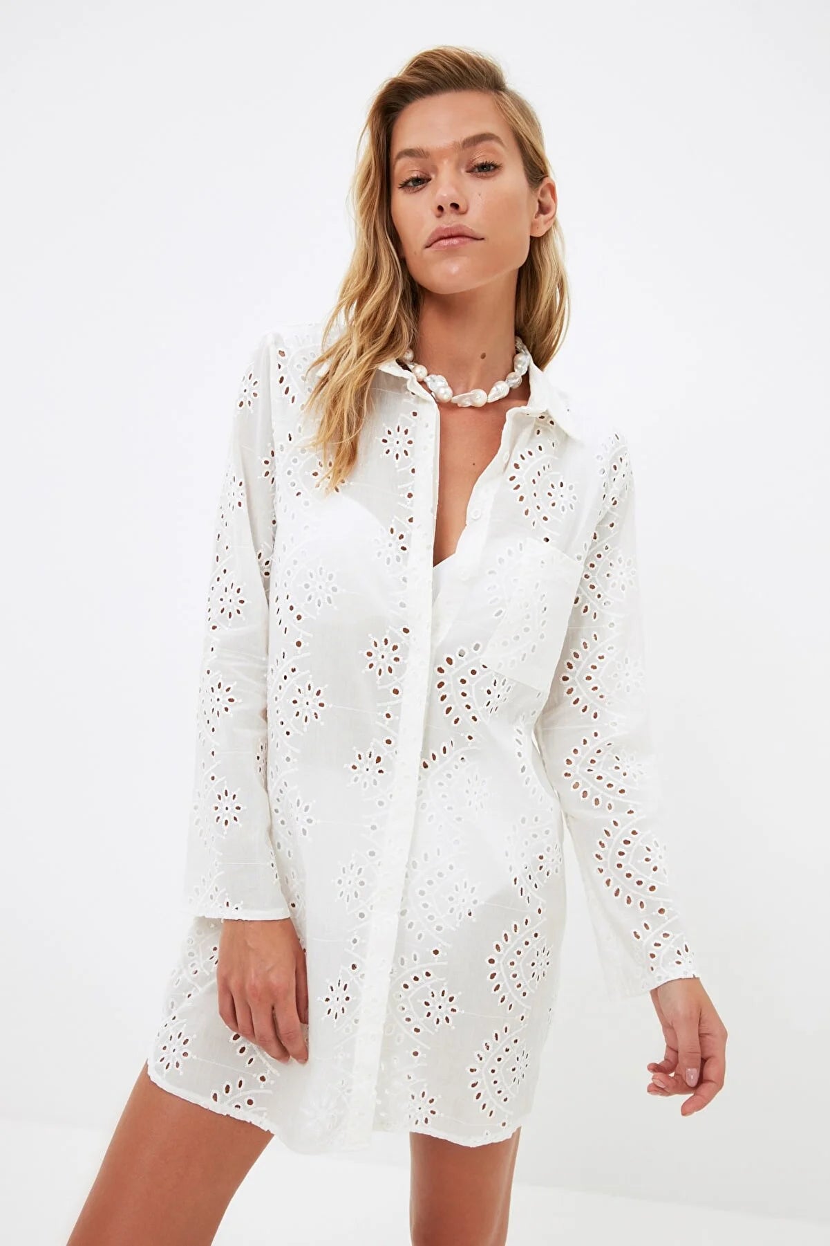 White Embroidered Shirt