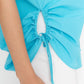 Turquoise Pleated Woven Beach Shirt
