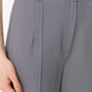Gray High Waist Rib Stitched Trousers