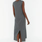 Smoked V-Neck Maxi Length Knitted Dress