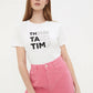 T-Shirt e thurur me stampa të bardha