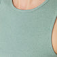 Mint Halter Collar Corduroy Crop Knitted Singlet