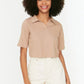 Mink Polo Collar Crop Knitted T-Shirt