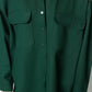Dark Green Pocket Detailed Snap Closure Shirt-Pants Woven Suit