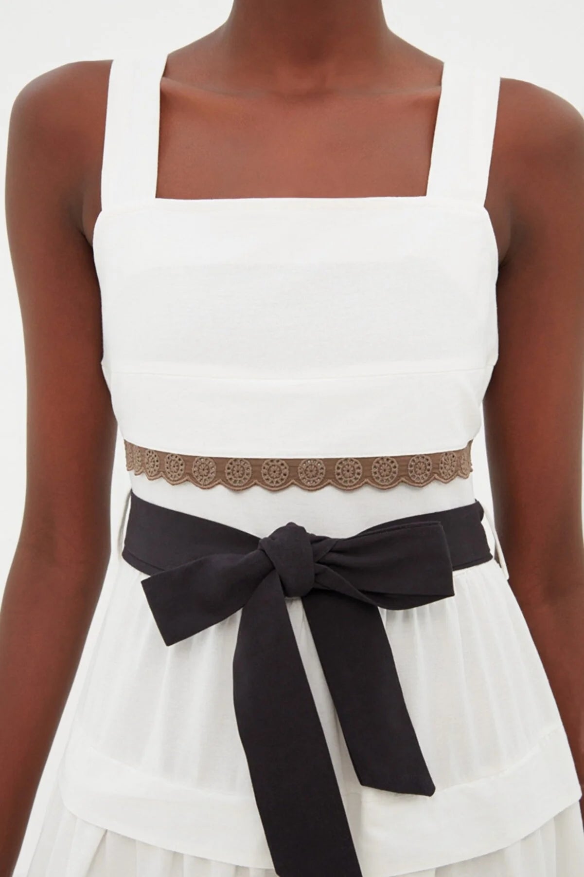 White Lace Detailed Dress