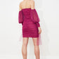 Fuchsia Sleeve Detailed Dress
