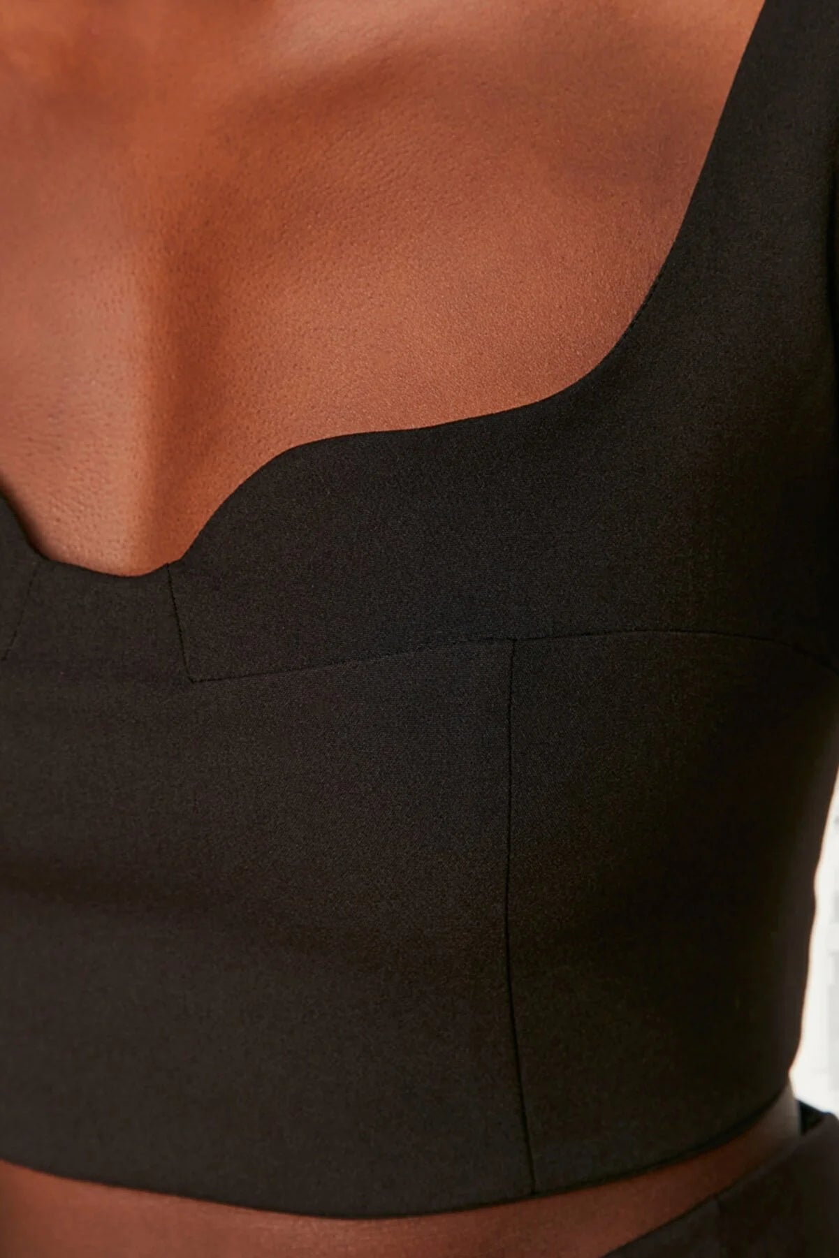 Black Collar Detailed Blouse