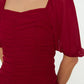 Claret Red Draped Dress