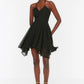 Black Strap Chiffon Dress