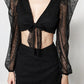 Black Tied Detailed Lace Blouse