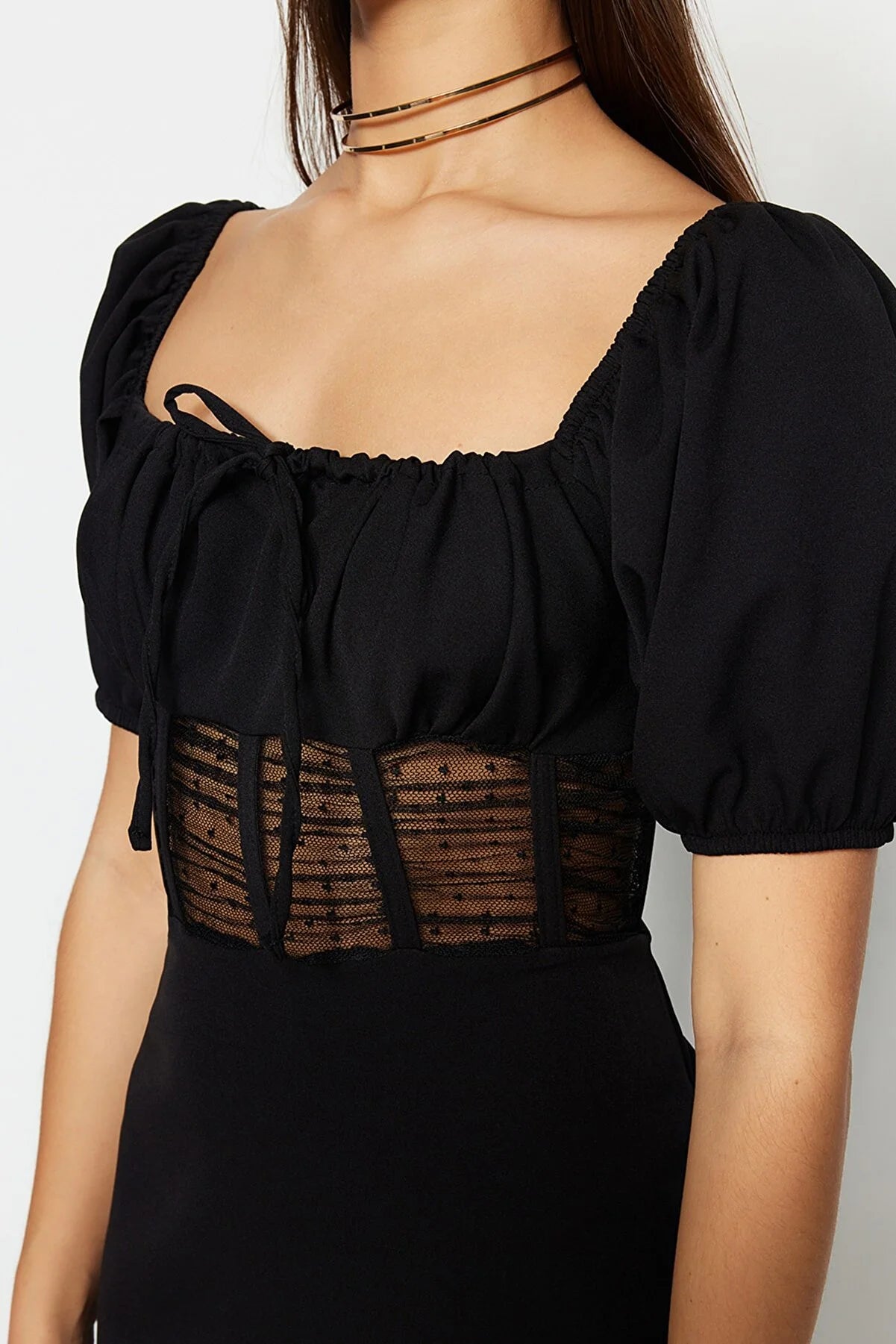 Black Waist Detailed Dress
