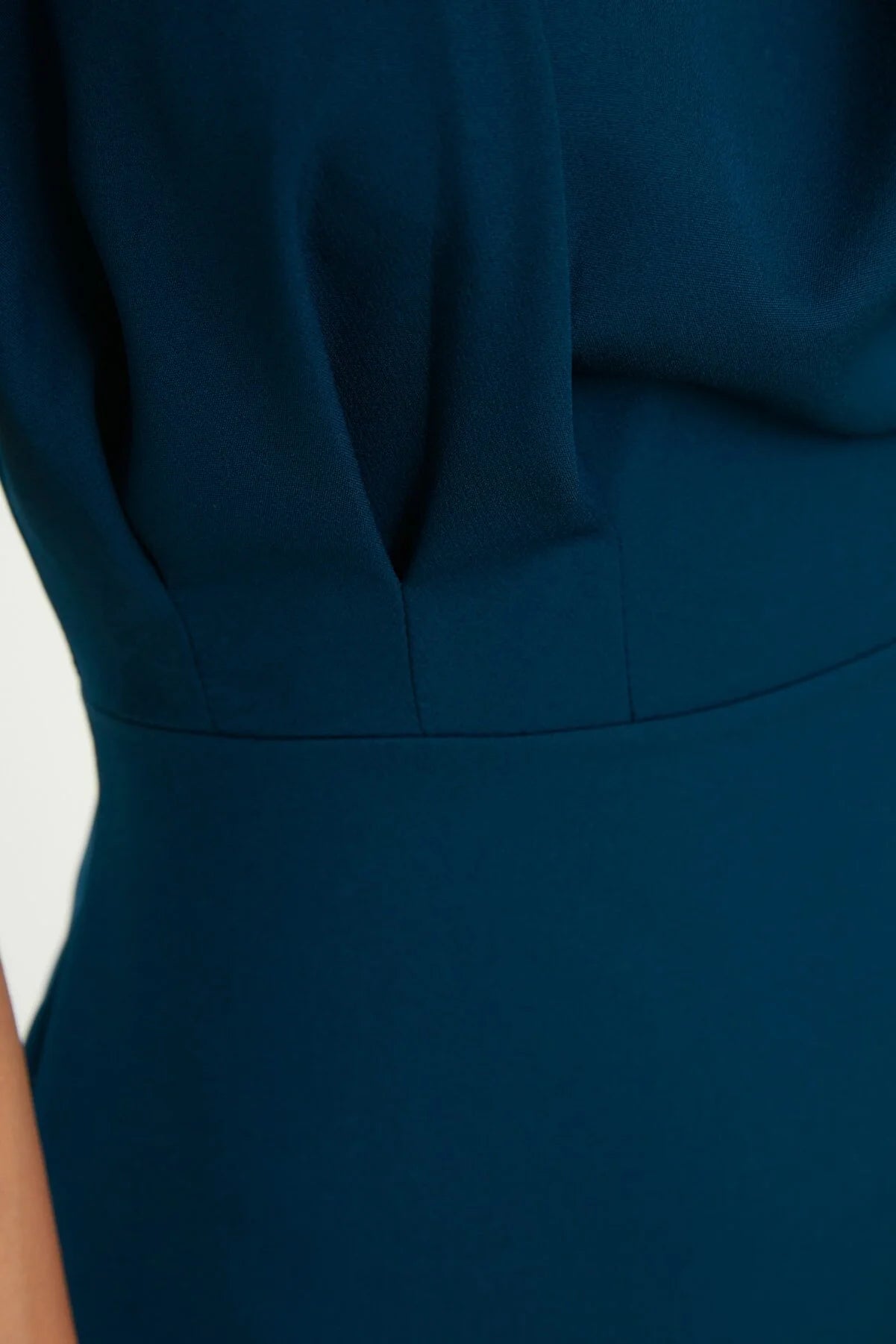 Petrol Standing Collar Dress