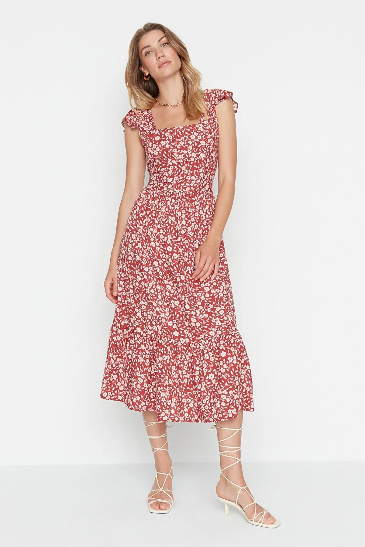 Tile Square Collar Dress