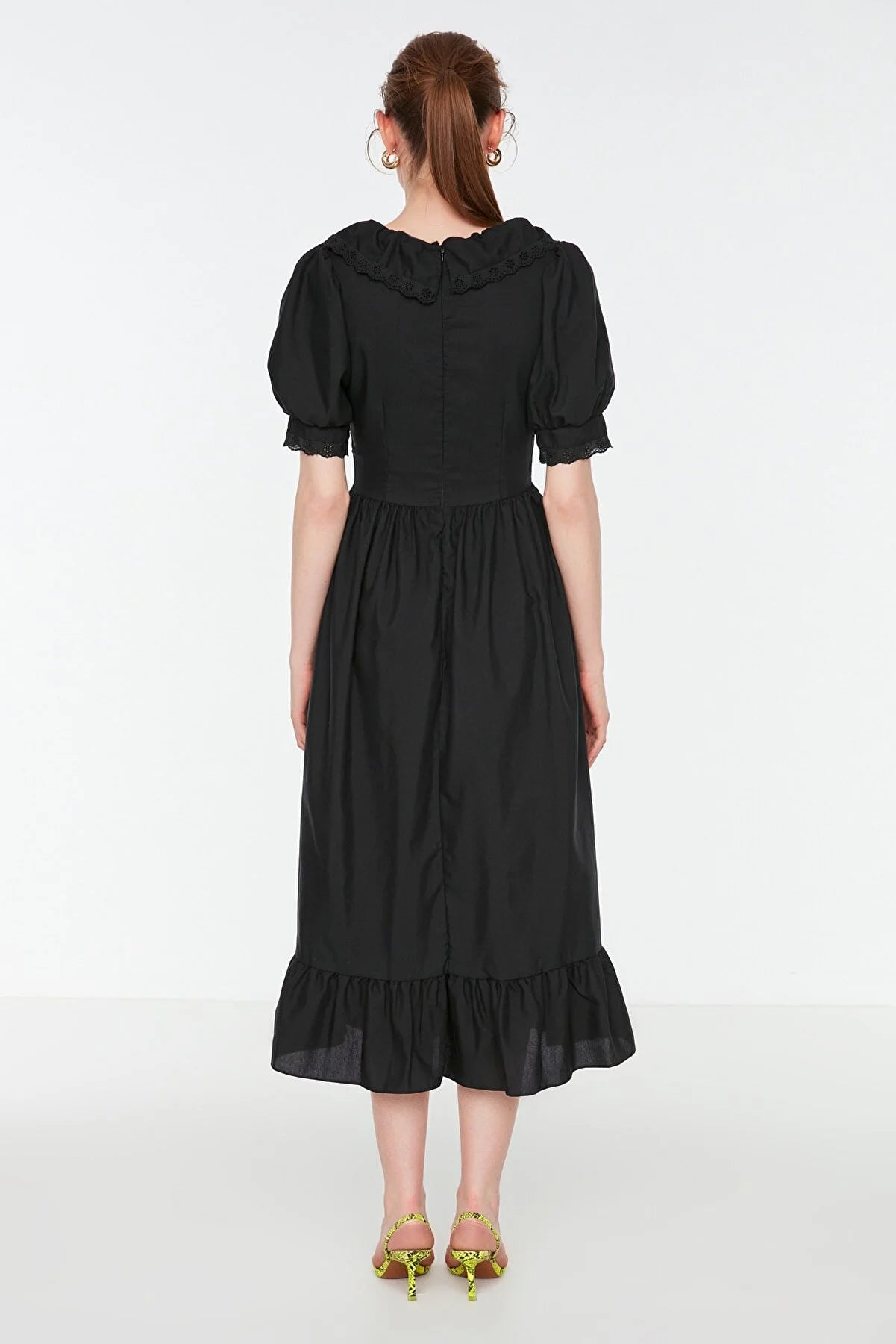 Black Embroidered Detailed Dress