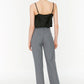 Gray High Waist Rib Stitched Trousers