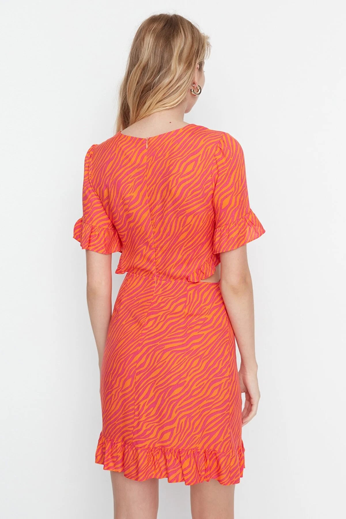Orange Cut Out Detailed Dress
