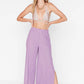 Lilac Linen Textured Slit Trousers