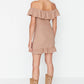 Camel Petite Frilly Dress