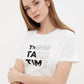 T-Shirt e thurur me stampa të bardha