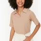 Mink Polo Collar Crop Knitted T-Shirt