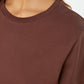 Brown Crew Neck Crop Knitted T-Shirt