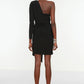 Black Draped Detailed Dress