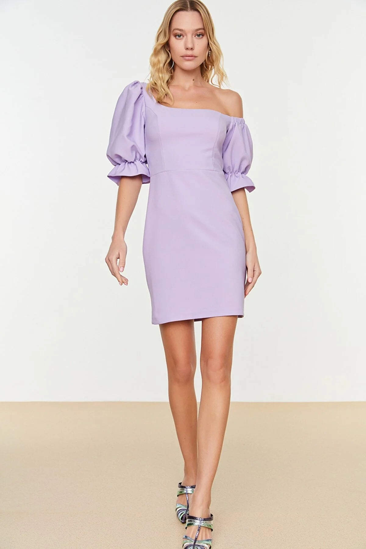 Lilac Poplin Detailed Dress
