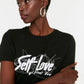 Black Printed Basic Knitted T-Shirt