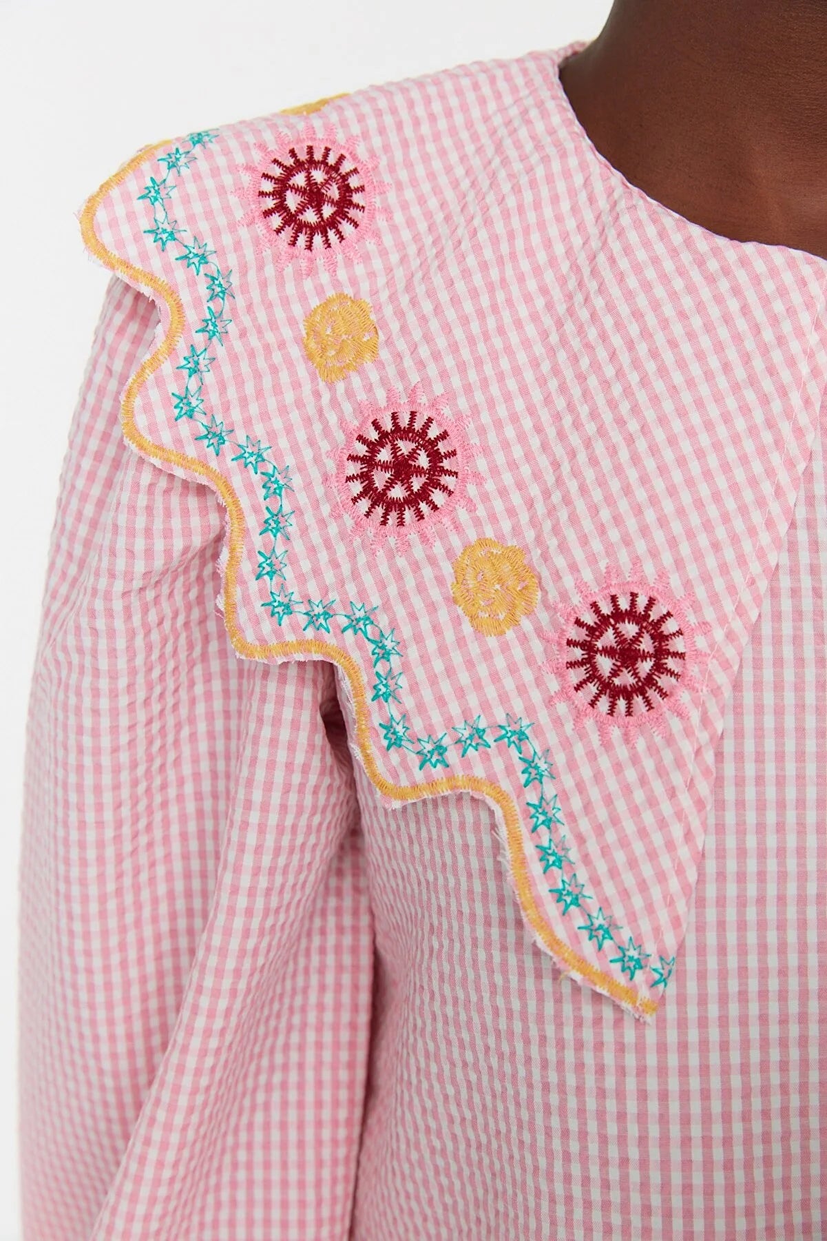 Pink Collar Detailed Shirt