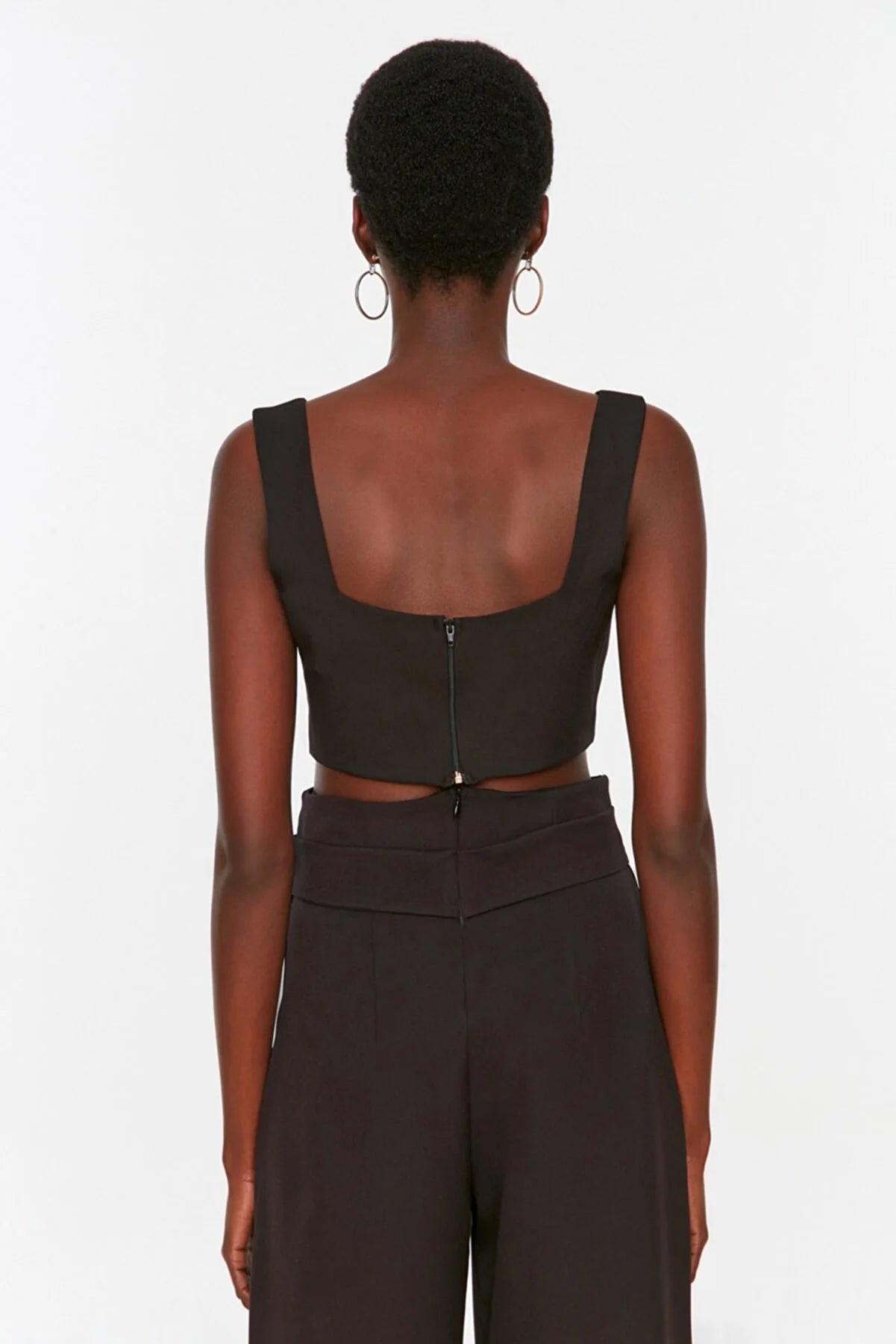 Black Collar Detailed Blouse