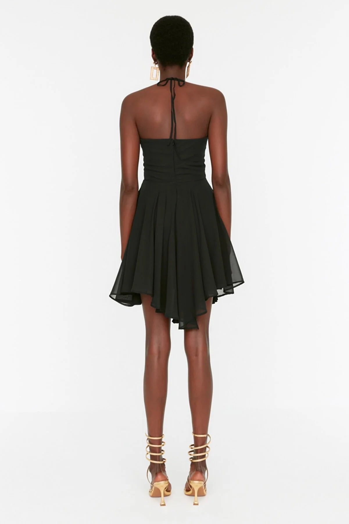 Black Strap Chiffon Dress