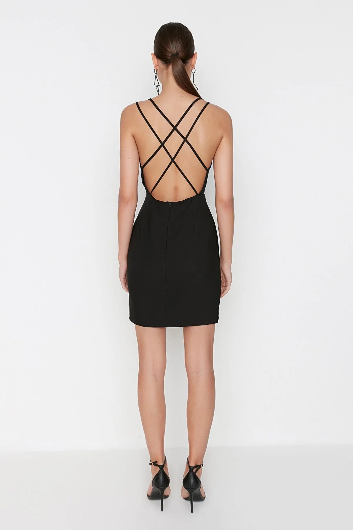 Black Back Detailed Dress