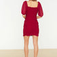 Claret Red Draped Dress