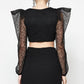 Black Tied Detailed Lace Blouse