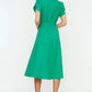 Green Belted Sleeve Detailed Dress