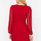 Claret Red Square Collar Dress
