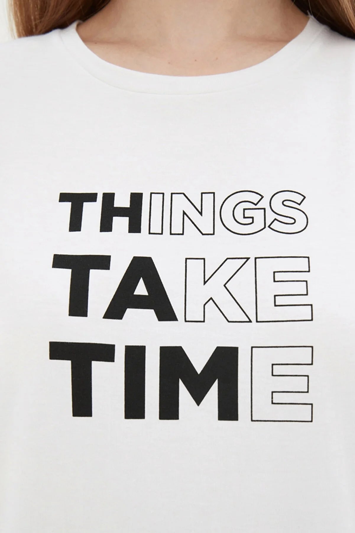 T-Shirt e thurur me stampa të bardha