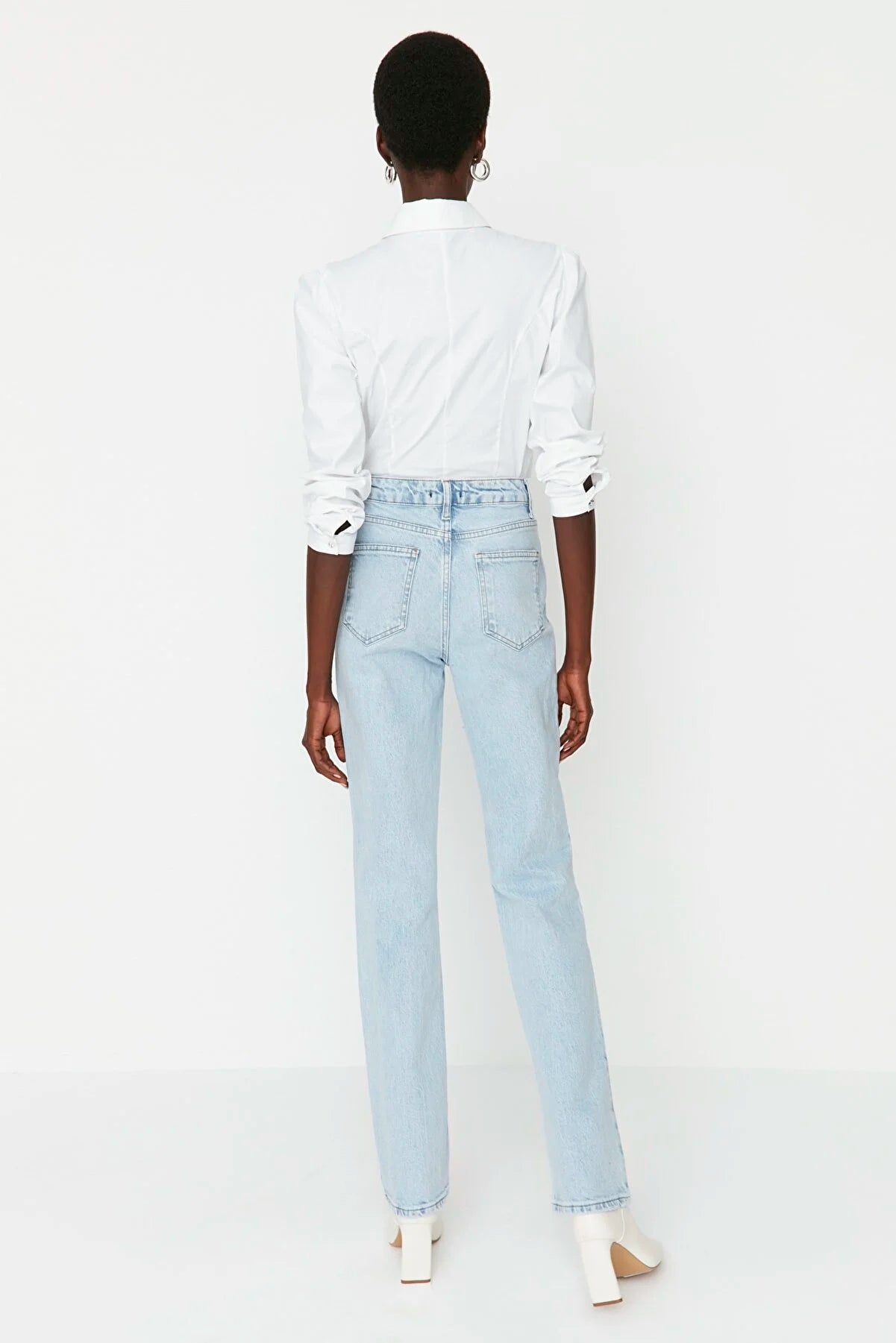 Light Blue High Waist Bootcut Jeans