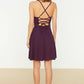 Purple Strap Knitted Dress
