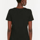 Black Printed Basic Knitted T-Shirt