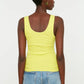 Yellow Ribbed Basic Knitted Singlet