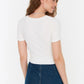 White Tie Detailed Crop Knitted Blouse