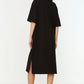 Black Embroidered Wide Cut Knitted Dress