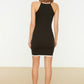 Black Strap Mini Knitted Dress
