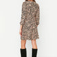 Brown Leopard Patterned Double Breasted Knitted Dress
