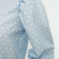 Blue Polka Dot Collar Balloon Sleeve Blouse